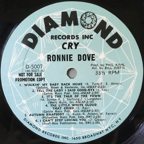 Ronnie Dove : Cry (LP, Album, Mono, Promo)