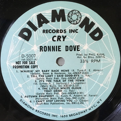 Ronnie Dove : Cry (LP, Album, Mono, Promo)