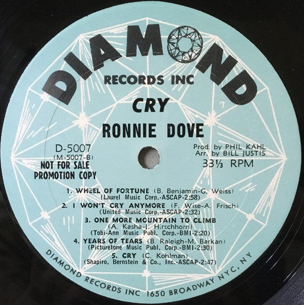 Ronnie Dove : Cry (LP, Album, Mono, Promo)