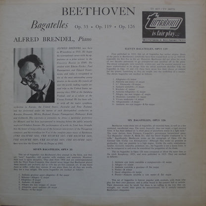 Ludwig Van Beethoven, Alfred Brendel : Bagatelles Op. 33 · Op. 119 · Op. 126 (LP)