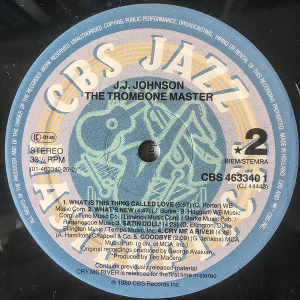 J.J. Johnson : The Trombone Master (LP, Comp, RM)