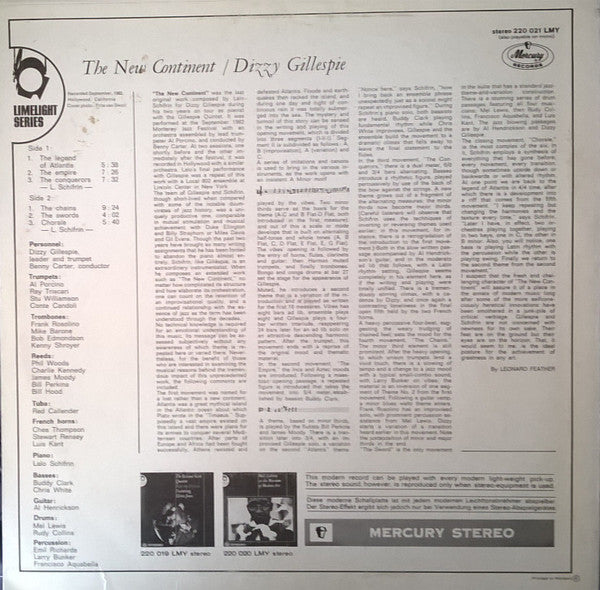 Dizzy Gillespie : The New Continent (LP, Album)