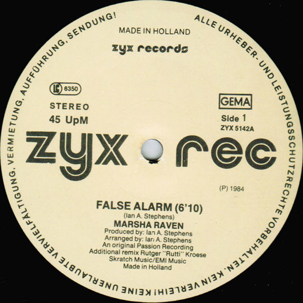 Marsha Raven : False Alarm (12")