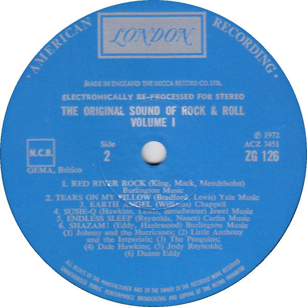 Various : The Original Sound Of Rock & Roll Volume 1 (LP, Comp)