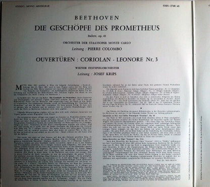 Ludwig van Beethoven, Orchestre National De L'Opéra De Monte-Carlo / Leitung: Pierre Colombo (2) : Die Geschöpfe Des Prometheus - Coriolan - Leonore N°3 (2xLP, Gat)