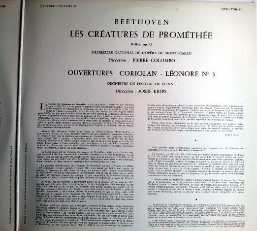 Ludwig van Beethoven, Orchestre National De L'Opéra De Monte-Carlo / Leitung: Pierre Colombo (2) : Die Geschöpfe Des Prometheus - Coriolan - Leonore N°3 (2xLP, Gat)