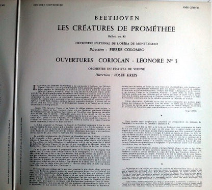 Ludwig van Beethoven, Orchestre National De L'Opéra De Monte-Carlo / Leitung: Pierre Colombo (2) : Die Geschöpfe Des Prometheus - Coriolan - Leonore N°3 (2xLP, Gat)