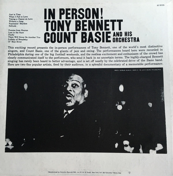 Tony Bennett With Count Basie Orchestra : In Person! (LP, Album, Ltd, RE)