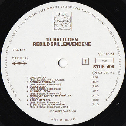 Rebildspillemændene : Til Bal I Loen - Dancing In The Barn (LP)