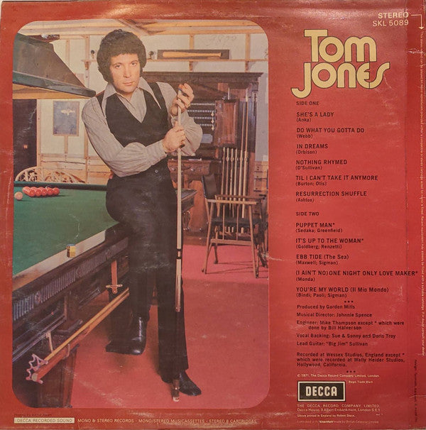 Tom Jones : Tom Jones Sings She's A Lady (LP, Album)