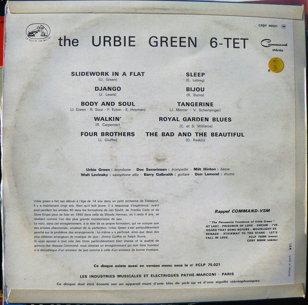 Urbie Green and His 6-Tet : America's Greatest Trombonist (LP, Album)