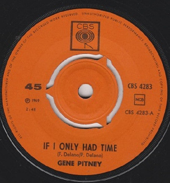 Gene Pitney : If I Only Had Time / Small Town, Bring Down (7", Single)