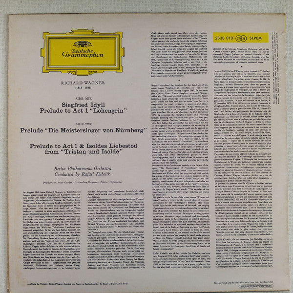 Richard Wagner, Berliner Philharmoniker, Rafael Kubelik : Richard Wagner, Preludes (LP)