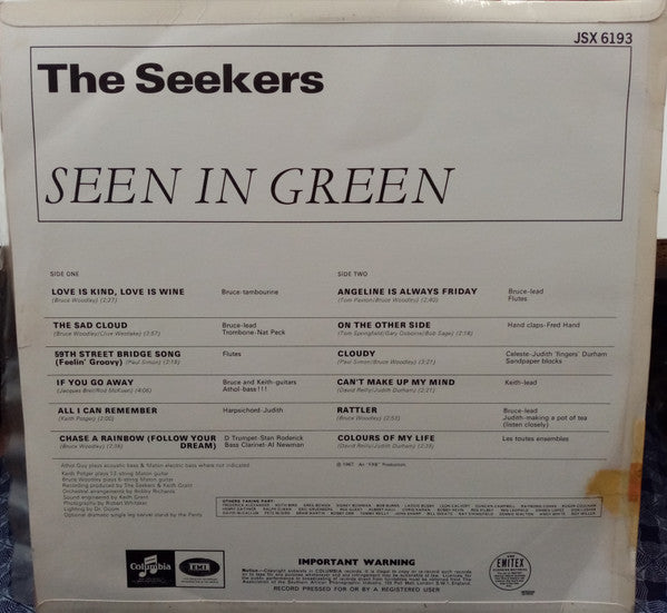 The Seekers : Seekers Seen In Green (LP, Mono)