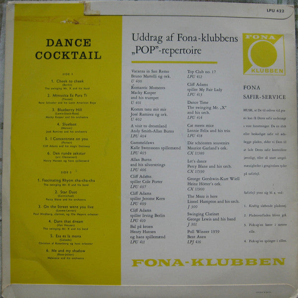 Various : Dance Cocktail (LP, Comp, Club)