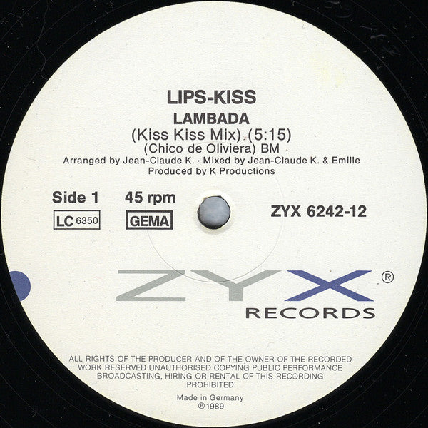 Lips-Kiss : Lambada (12", Maxi)