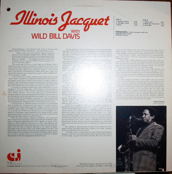 Illinois Jacquet, Wild Bill Davis : Illinois Jacquet With Wild Bill Davis  Vol.2  (LP, Album)