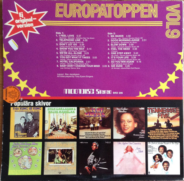 Tony Eyers Singers : Europatoppen Vol 9 (LP, Album)