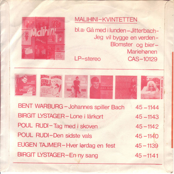 Malihini-Kvintetten : Lille Sommerfugl (7", Single, Lar)