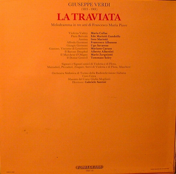 Giuseppe Verdi : La Traviata (3xLP, Album, Mono, RE)