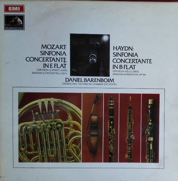 Wolfgang Amadeus Mozart, Joseph Haydn - Daniel Barenboim Conducting English Chamber Orchestra : Sinfonia Concertante In E Flat For Oboe, Clarinet, Horn, Bassoon & Orchestra, K.297b / Sinfonia Concertante In B Flat For Violin, Cello, Oboe, Bassoon & Orchestra, Op.84 (LP)