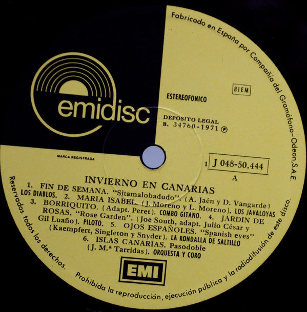 Various : Invierno En Canarias (LP, Comp, Est)