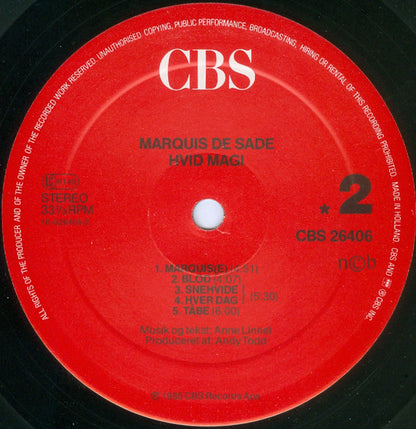 Anne Linnet, Marquis De Sade (7) : Hvid Magi (LP, Album, RE)