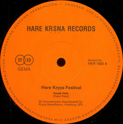 Hare Krsna Festival : Hare Kṛṣṇa Festival (LP)