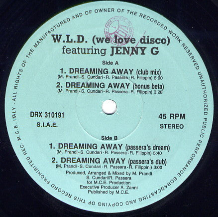 W.L.D Featuring Jenny G : Dreaming Away (12")