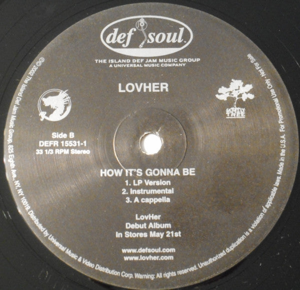 Lovher : How It's Gonna Be (12", Promo)