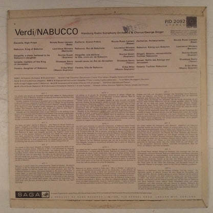 Giuseppe Verdi, Lawrence Winters : Nabucco (LP, Album)