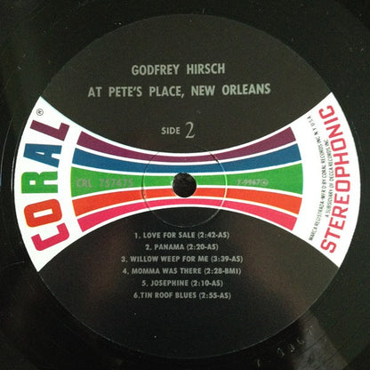 Godfrey Hirsch : Godfrey Hirsch At Pete's Place, New Orleans (LP, Album)