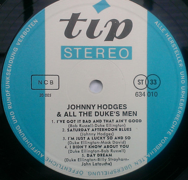 Johnny Hodges & All The Duke's Men : Johnny Hodges & All The Duke's Men (LP)