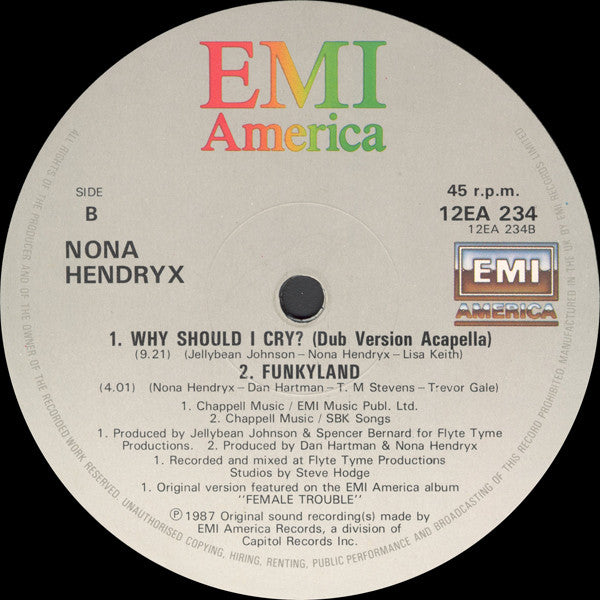 Nona Hendryx : Why Should I Cry? (12")