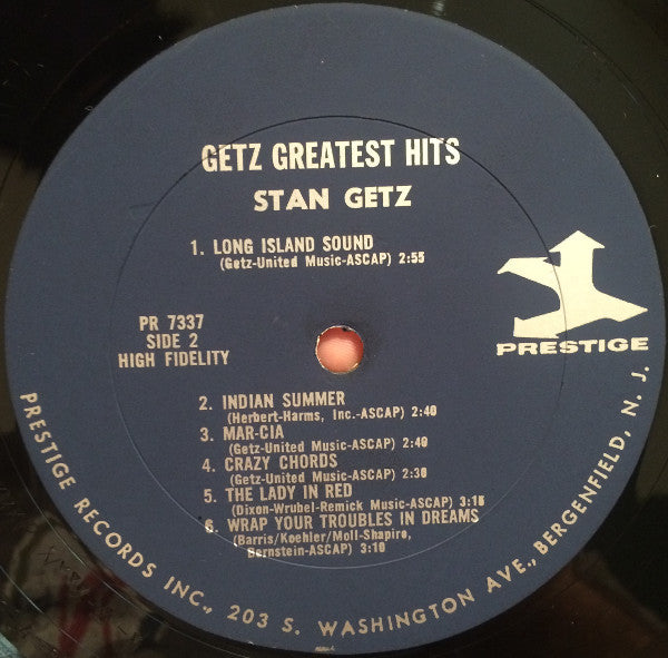 Stan Getz : Greatest Hits (LP, Comp, Mono, RE)