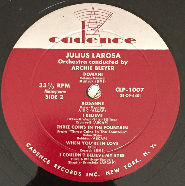 Julius La Rosa : Julius Larosa (LP, Album, Mono)