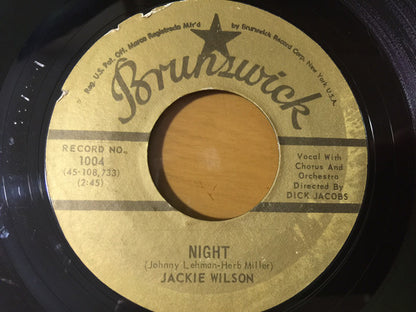 Jackie Wilson : Night / Doggin' Around (7", Single, Jukebox, RE)