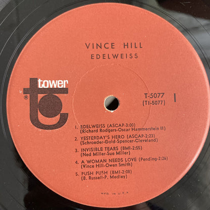 Vince Hill :  Edelweiss (LP, Album, Mono)