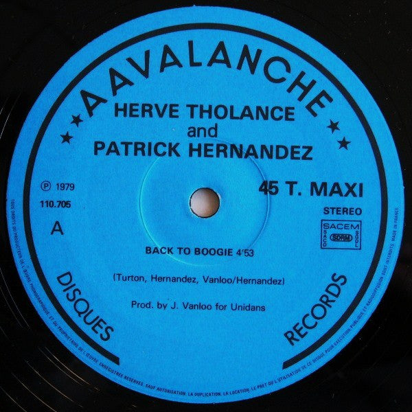 Patrick Hernandez And Hervé Tholance : Back To Boogie (12", Maxi)