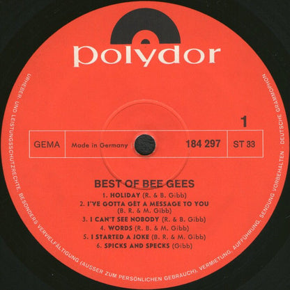 Bee Gees : Best Of Bee Gees (LP, Comp, Mono)