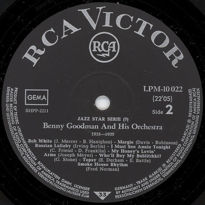 Benny Goodman And His Orchestra : Benny Goodman And His Orchestra 1935-1939  Vol.1 (LP, Comp, Mono)