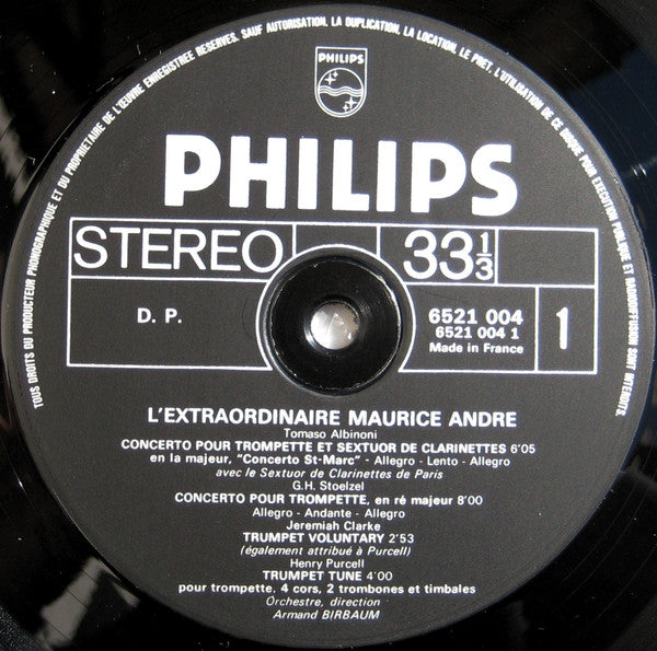 Maurice André : L'extraordinaire Maurice André (LP)