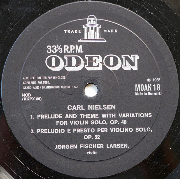 Carl Nielsen, Telmányi-Kvintetten, Jørgen Fischer Larsen : Kvintet For Strygere I G-dur (1888), Op. 60 Posth. / Præludium Og Tema Med Variationer For Violinsolo, Op. 48 / Preludio E Presto Per Violino Solo, Op. 52 (LP)