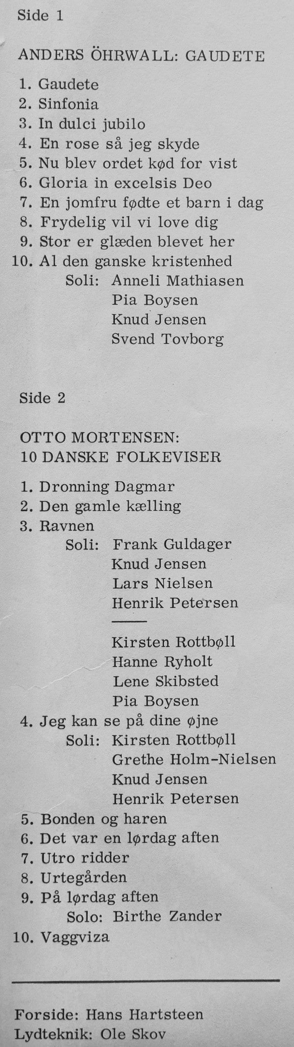 Tritonus (9), John Høybye, Anders Öhrwall, Otto Mortensen : Gaudete / Ti Danske Folkeviser (LP, Album)