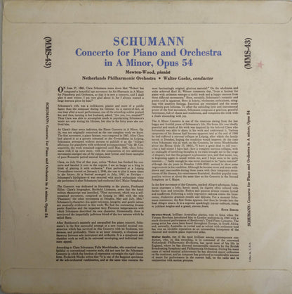 Robert Schumann, Nederlands Philharmonisch Orkest Conducted By Walter Goehr With Pianist Mewton-Wood : Concerto For Piano And Orchestra In A Minor, Opus 54 (10", Mono)