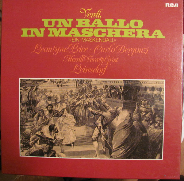 Leontyne Price, Carlo Bergonzi, Robert Merrill, Shirley Verrett, Reri Grist, Ezio Flagello, Piero De Palma, Fernando Iacopucci, Mario Basiola, Jr., Erich Leinsdorf, Chor Und Orchester Der RCA Italiana : Verdi Un Ballo In Maschera (3xLP, RE)