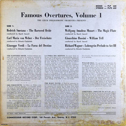 The Czech Philharmonic Orchestra : Famous Overtures, Volume 1 (LP, Album, Comp)