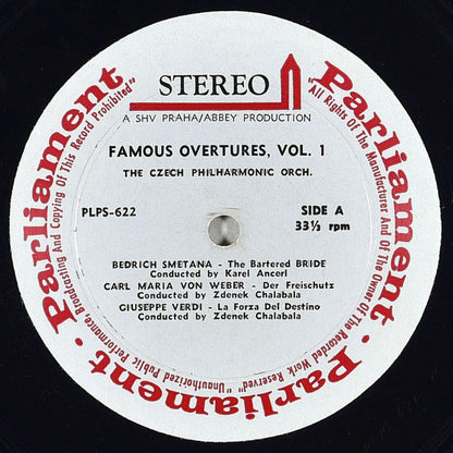 The Czech Philharmonic Orchestra : Famous Overtures, Volume 1 (LP, Album, Comp)