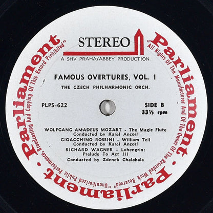 The Czech Philharmonic Orchestra : Famous Overtures, Volume 1 (LP, Album, Comp)