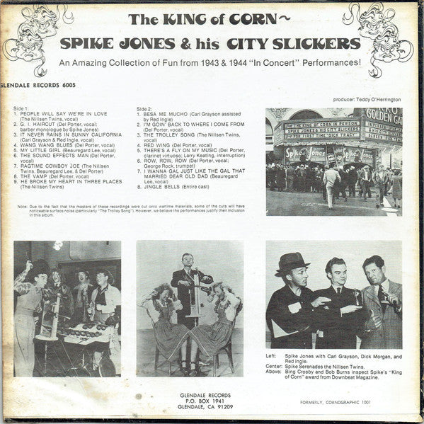 Spike Jones : The King Of Corn (LP, Album, RE)